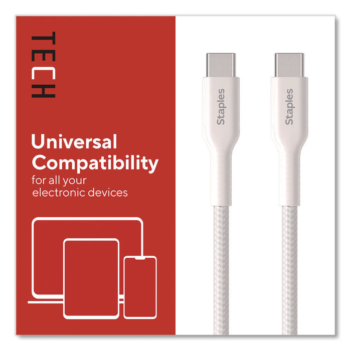 Lightning to USB-C 2.0 Charging Cable, 3.3 ft, White