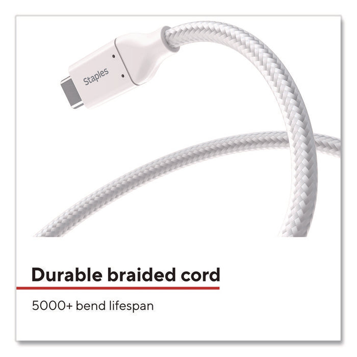 Lightning to USB-C 2.0 Charging Cable, 6.5 ft, White