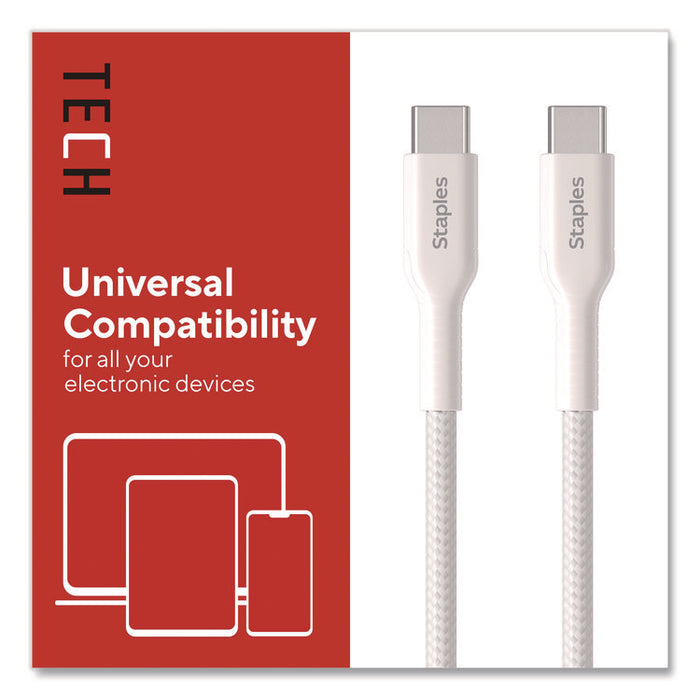 Lightning to USB-C 2.0 Charging Cable, 6.5 ft, White