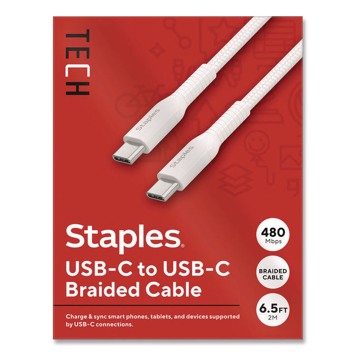 Lightning to USB-C 2.0 Charging Cable, 6.5 ft, White