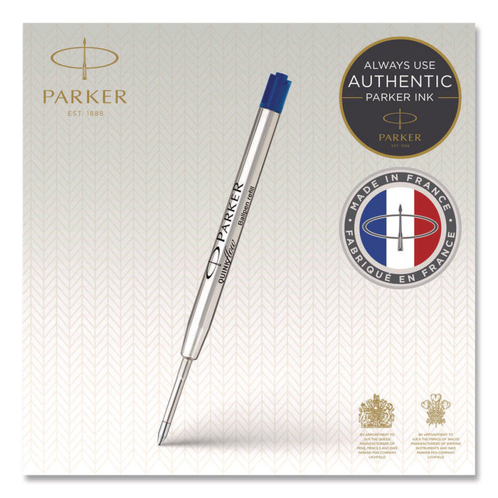 Refill for Parker Ballpoint Pens, Fine Conical Tip, Blue Ink