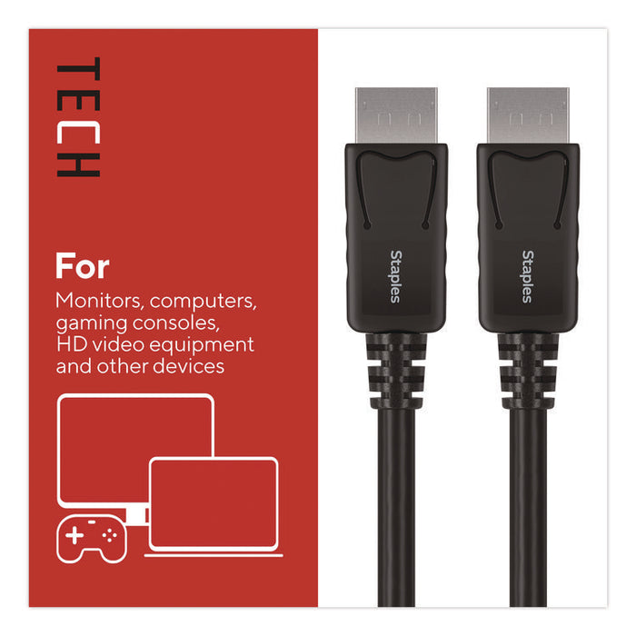 4K DisplayPort to DisplayPort Audio/Video Cable, 6 ft, Black