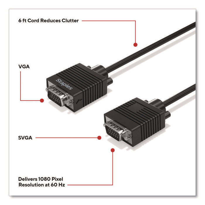 SVGA to VGA Cable, 6 ft, Black