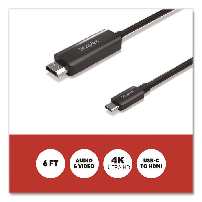 USB-C to HDMI Audio/Video Cable, 6 ft, Black