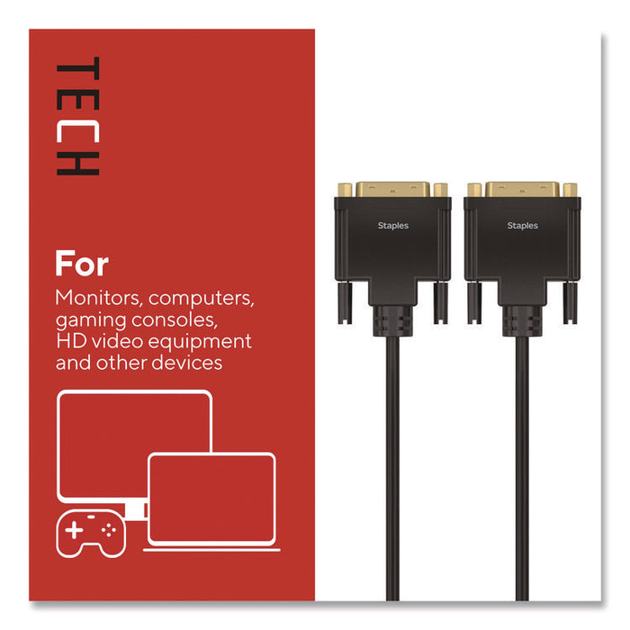 DVI-D to DVI-D Cable, 6.5 ft, Black