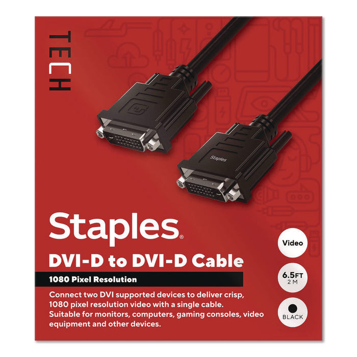 DVI-D to DVI-D Cable, 6.5 ft, Black