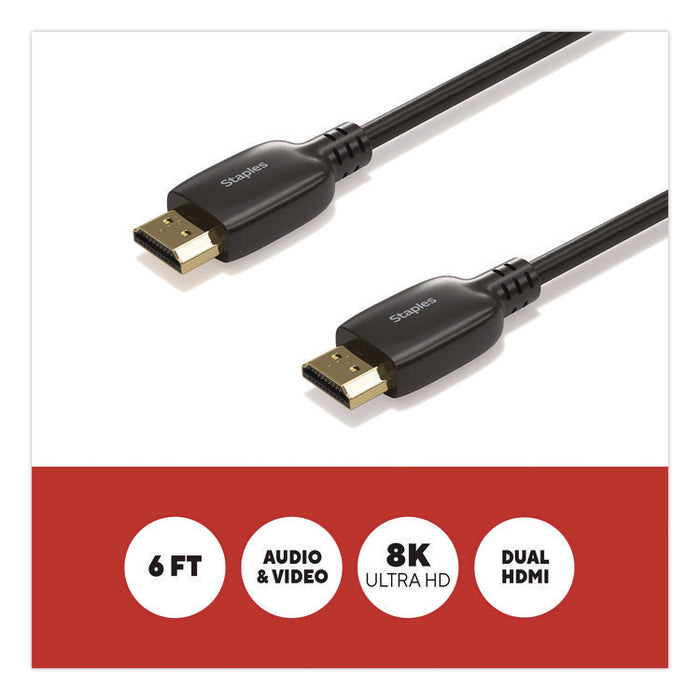 HDMI to HDMI Audio/Video Cable, 6 ft, Black