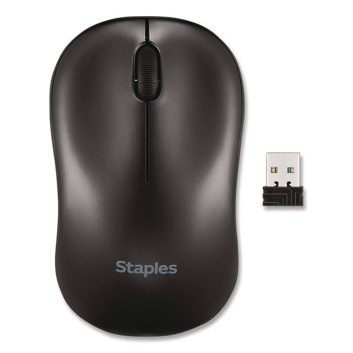 Wireless Ambidextrous Optical USB Mouse, 2.4 GHz Frequency/33 ft Wireless Range, Left/RIght Hand Use, Black