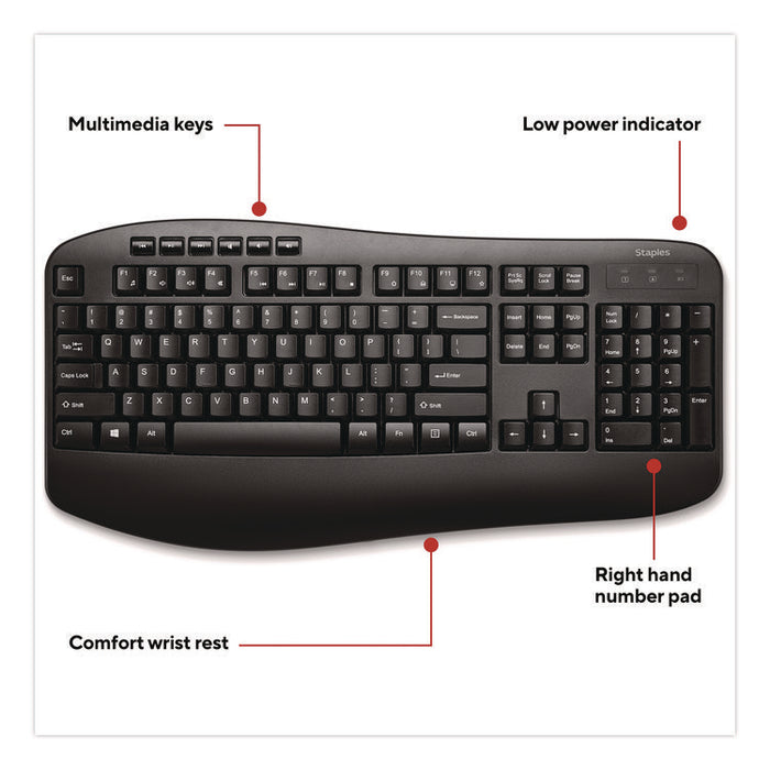 Wireless Comfort Keyboard, Black