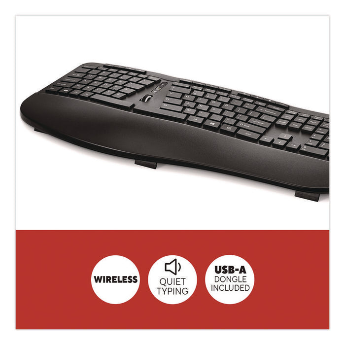 Wireless Ergonomic Keyboard, Black