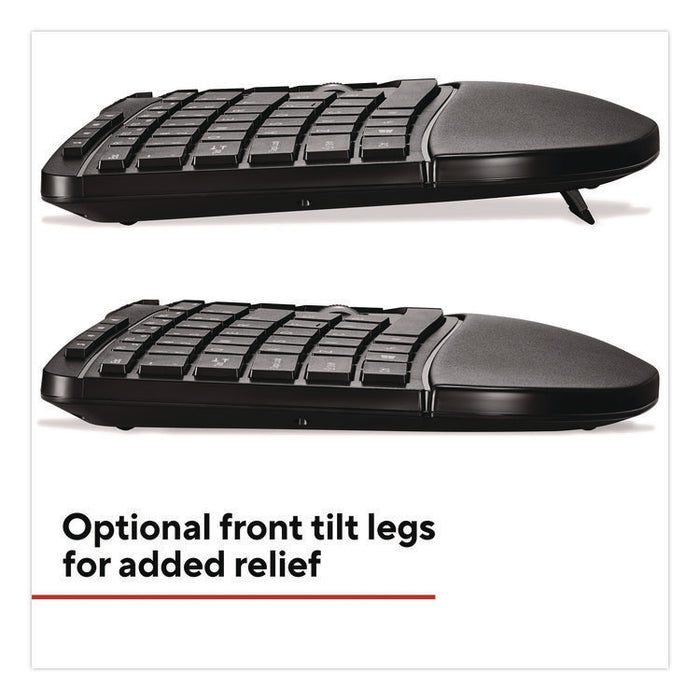 Wireless Ergonomic Keyboard, Black