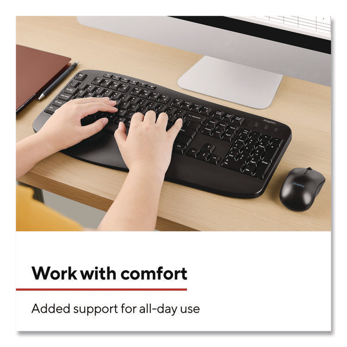 Wireless Keyboard and Optical Mouse Combo, 2.4 GHz Frequency/33 ft Maximum Wireless Range, Black