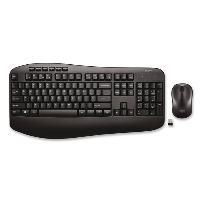Wireless Keyboard and Optical Mouse Combo, 2.4 GHz Frequency/33 ft Maximum Wireless Range, Black