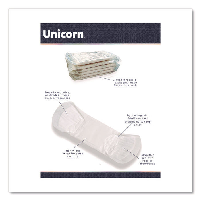Cotton Maxi Pads with Wings, Regular Absorbency, 40 Pads/Cartridge, 6 Cartridges/Pack