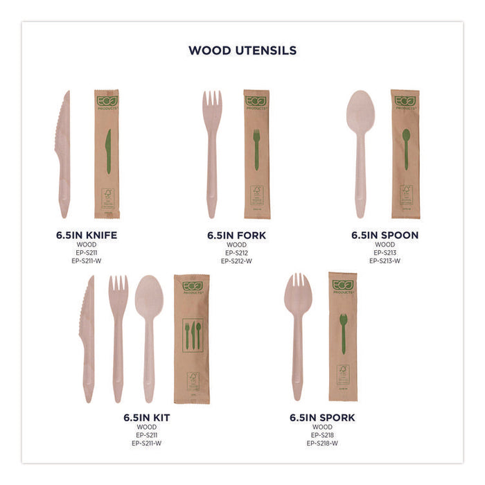 Wood Cutlery, General Purpose Fork, Natural, 500/Carton