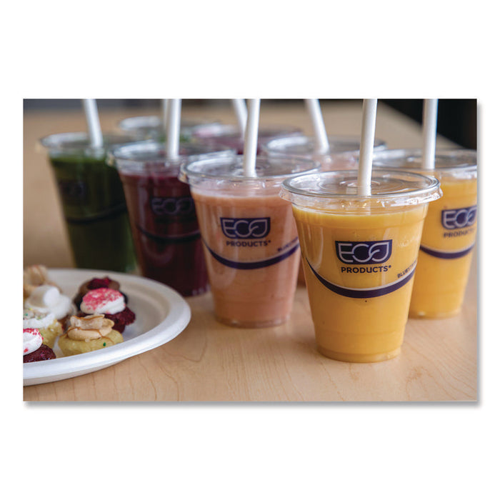BlueStripe 25% Recycled Content Cold Cups, 16 oz, Plastic, Clear/Blue, 50/Pack, 20 Packs/Carton
