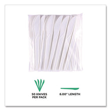 Load image into Gallery viewer, Plantware Compostable Cutlery, Knife, Plastic, Pearl White, 50/Pack, 20 Packs/Carton
