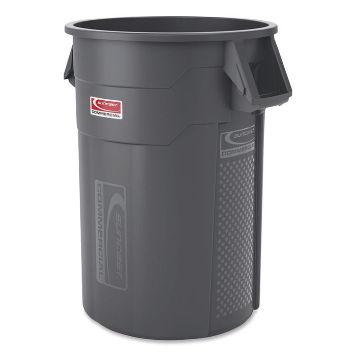 Injection Molded Utility Trash Can, 44 gal, Plastic/Resin, Gray