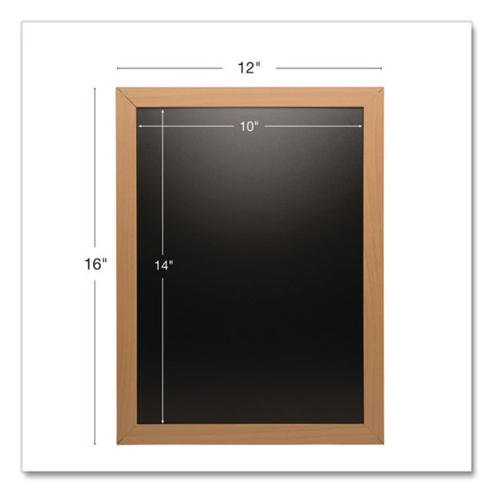 Chalkboard Sign, Black Surface, Brown Frame, 12 x 16