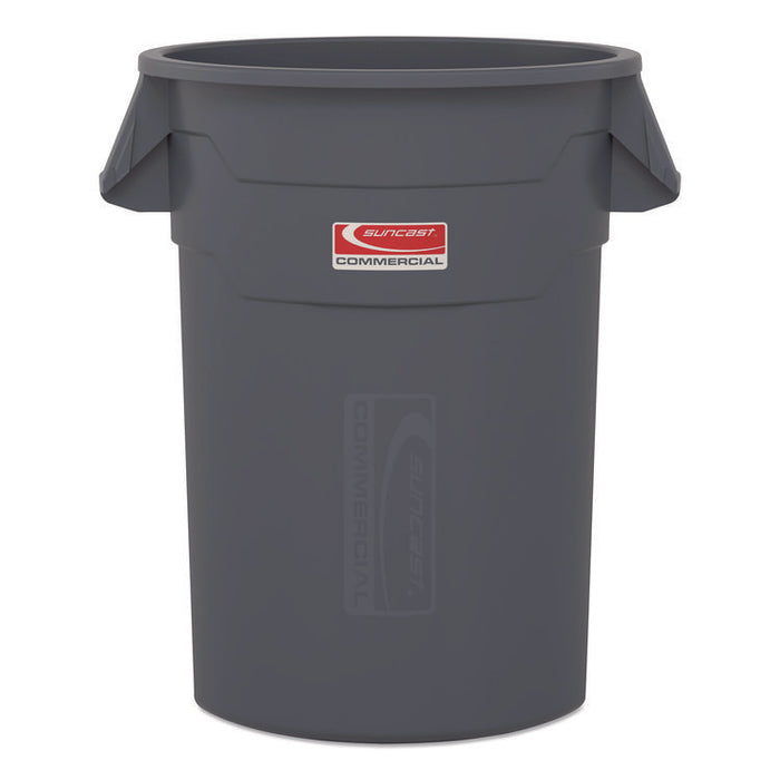 Injection Molded Utility Trash Can, 20 gal, Resin, Gray
