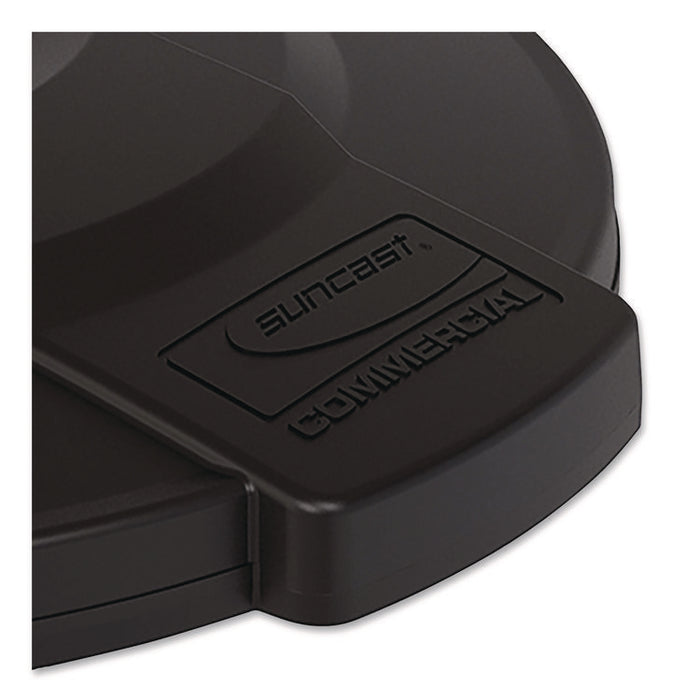 Utility Trash Can Lid for 20 gal Trash Can, 19.74" Diameter x 2.9", Black
