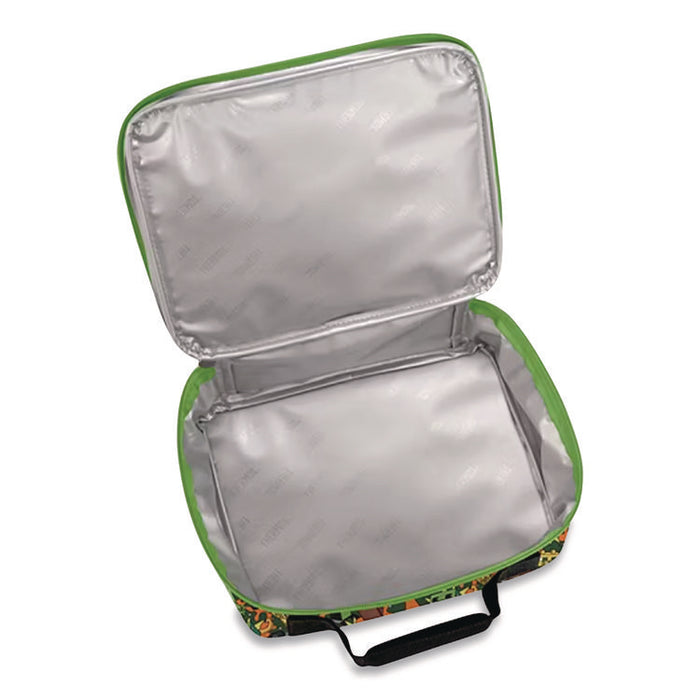 Minecraft Soft Lunch Box, 9.5" x 3.75" x 7.5", Green/Orange/Gray