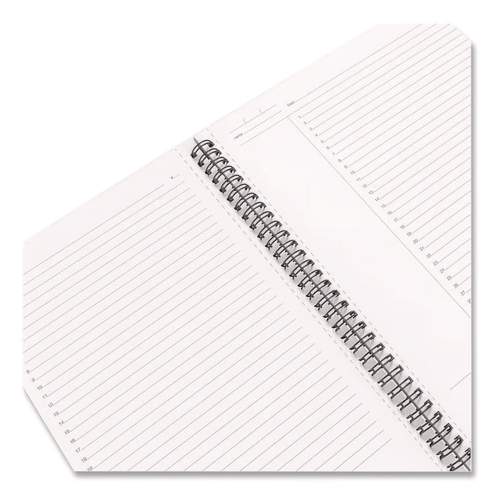 Wirebound Soft-Cover Project-Planning Notebook, Project-Management Format, Black Cover, (80) 11 x 8.5 Sheets
