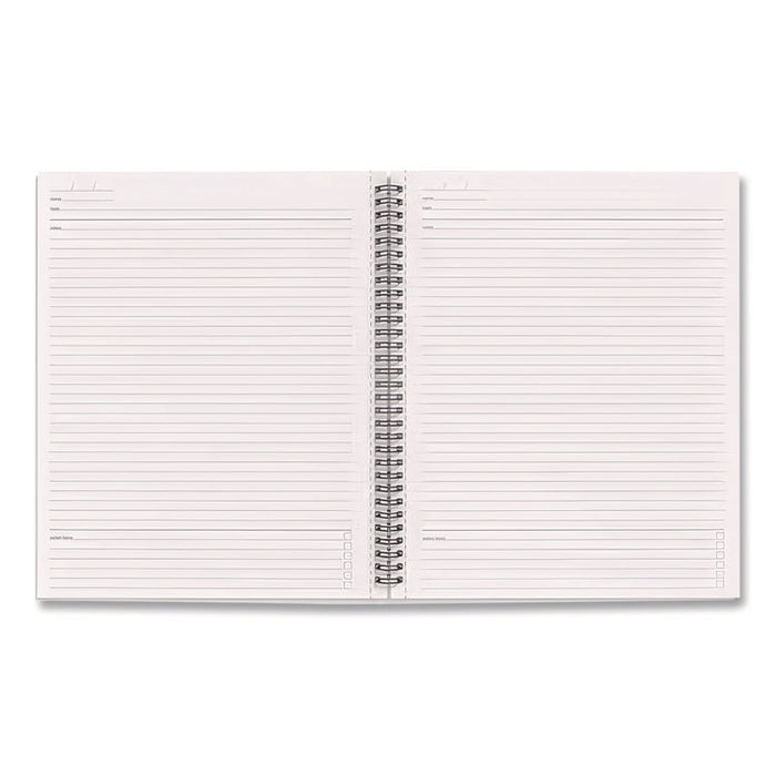 Wirebound Soft-Cover Business-Meeting Journal, Meeting-Minutes/Notes Format, Black Cover, (80) 11 x 8.5 Sheets