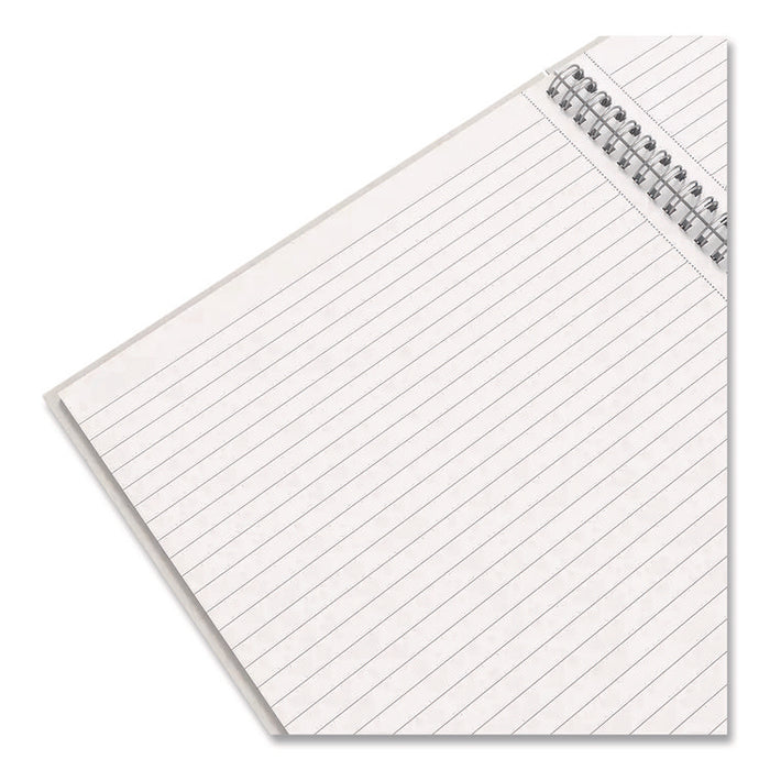 Wirebound Hardcover Notebook, 1-Subject, Narrow Rule, Gray/Blue Cover, (80) 11 x 8.5 Sheets