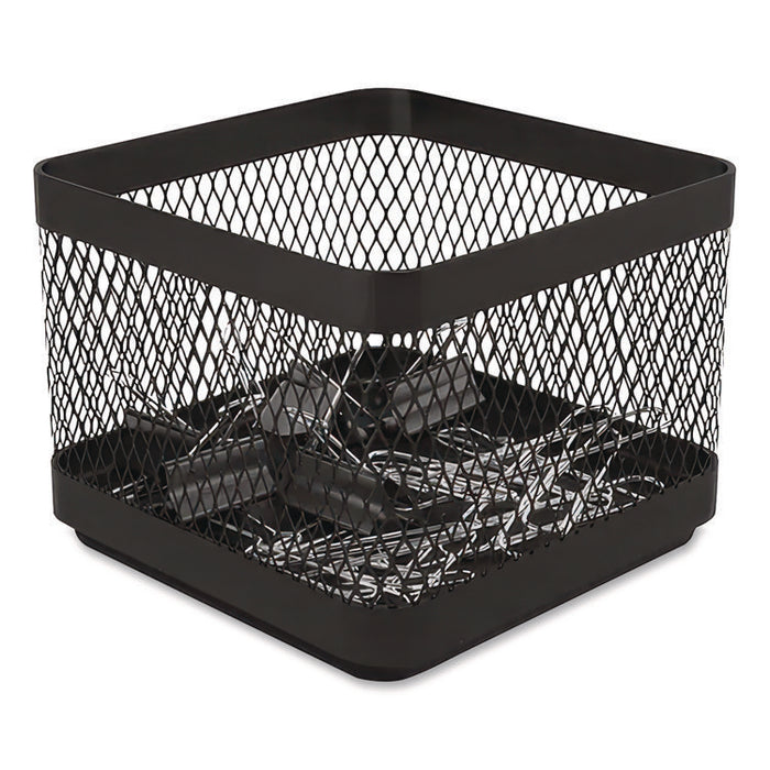 Small Stackable Wire Mesh Accessory Holder, 3.46 x 3.46 x 2.75, Black