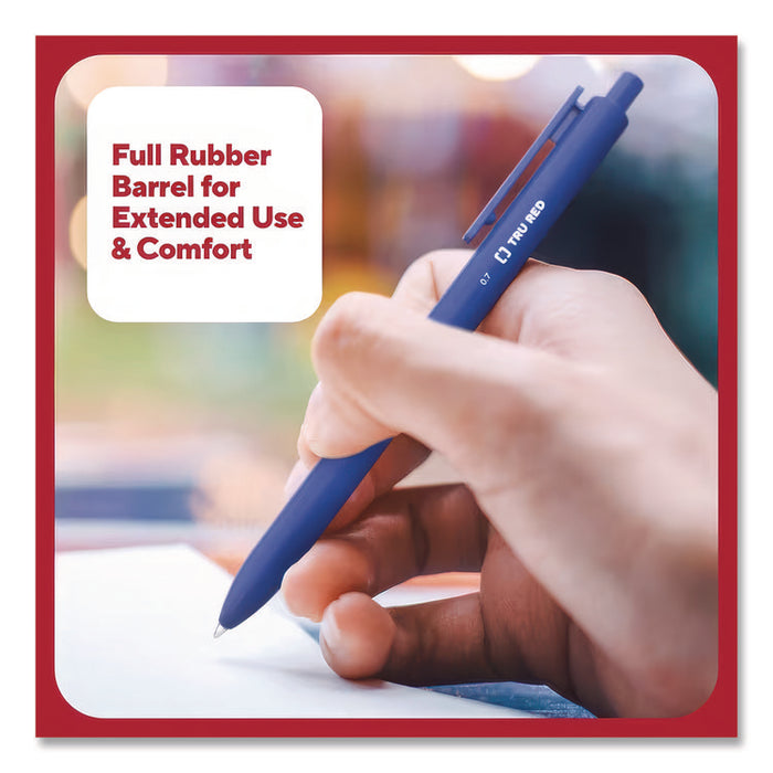 Quick Dry Gel Pen, Retractable, Medium 0.7 mm, Blue Ink, Blue Barrel, Dozen