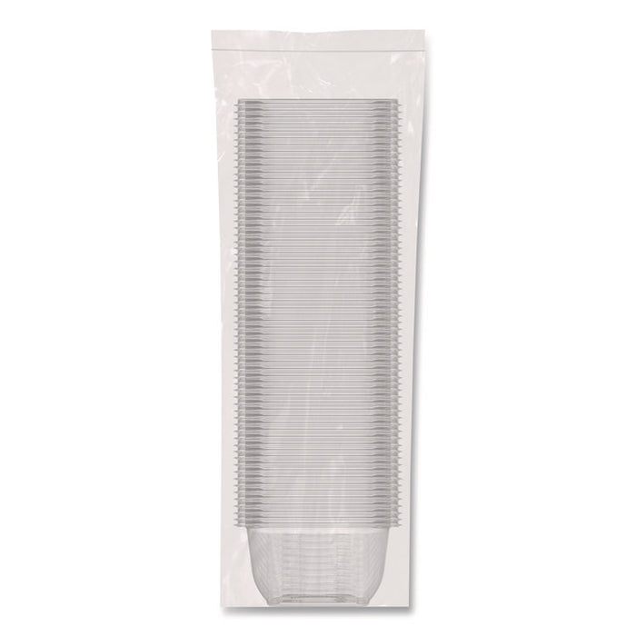 Square Plastic Bowls, 16 oz, 8.5 x 8.5 x 1.96, Clear, Plastic, 63 Bowls/Sleeve, 8 Sleeves/Carton