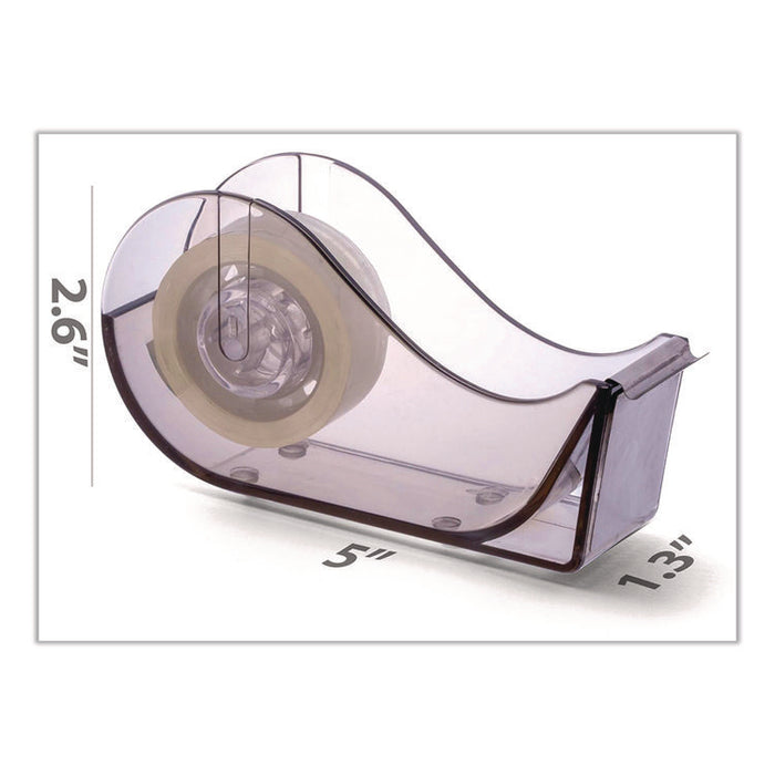 Recycled Plastic Three-Piece Desk Set: (1) Pencil Cup, (1) Stapler, (1) Tape Dispenser, (1) Roll of Tape, Translucent Ash