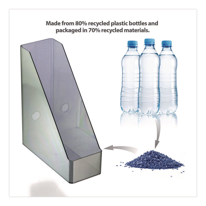 Recycled Plastic Magazine File, 4.3 x 10.3 x 12.2, Translucent Gray