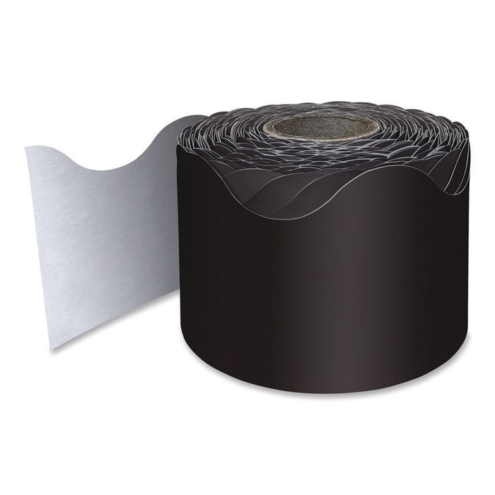 Rolled Scalloped Border, 2.25" x 65 ft, Black