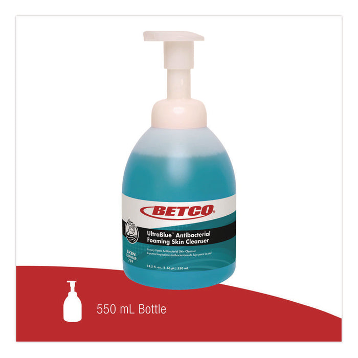 UltraBlue Antibacterial Foaming Skin Cleanser, Fragrance-Free, 500 mL Bottle, 12/Carton