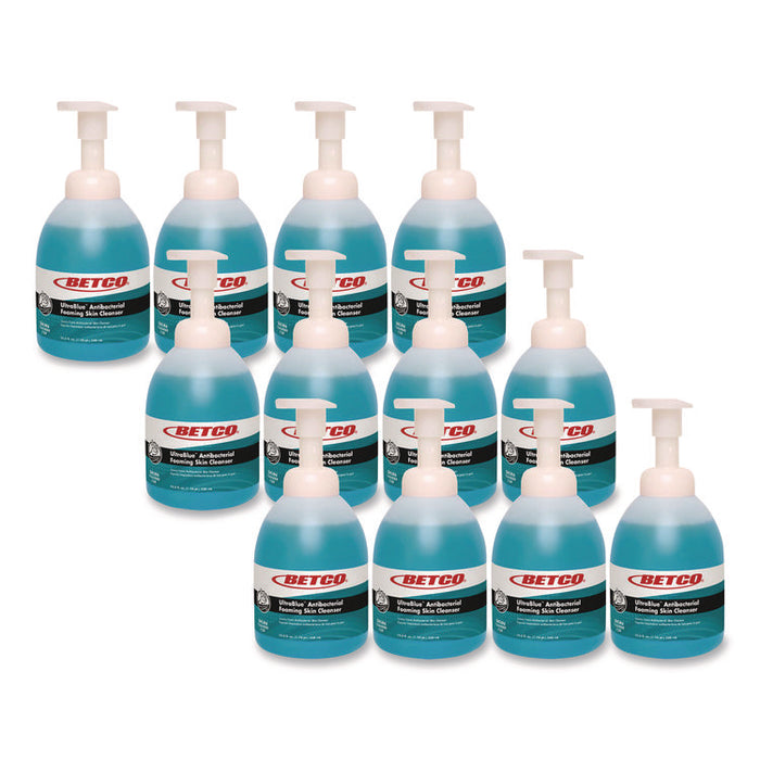 UltraBlue Antibacterial Foaming Skin Cleanser, Fragrance-Free, 500 mL Bottle, 12/Carton