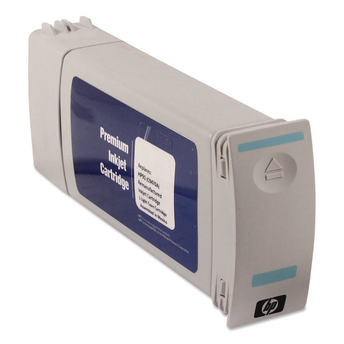 Remanufactured Light Cyan High-Yield Ink, Replacement for 91 (C9467A), 775 mL