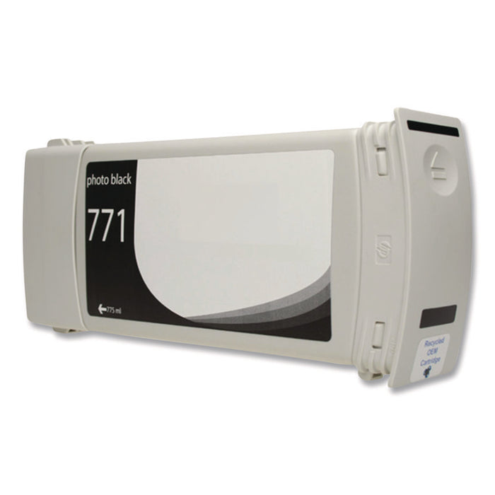 Remanufactured Photo Black Ink, Replacement for 771 (CE043A, B6Y21A), 775 mL