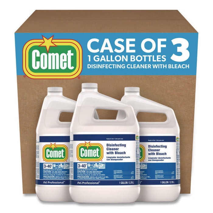 Disinfecting Cleaner w/Bleach, Fresh Scent, 1 gal Bottle, 3/Carton