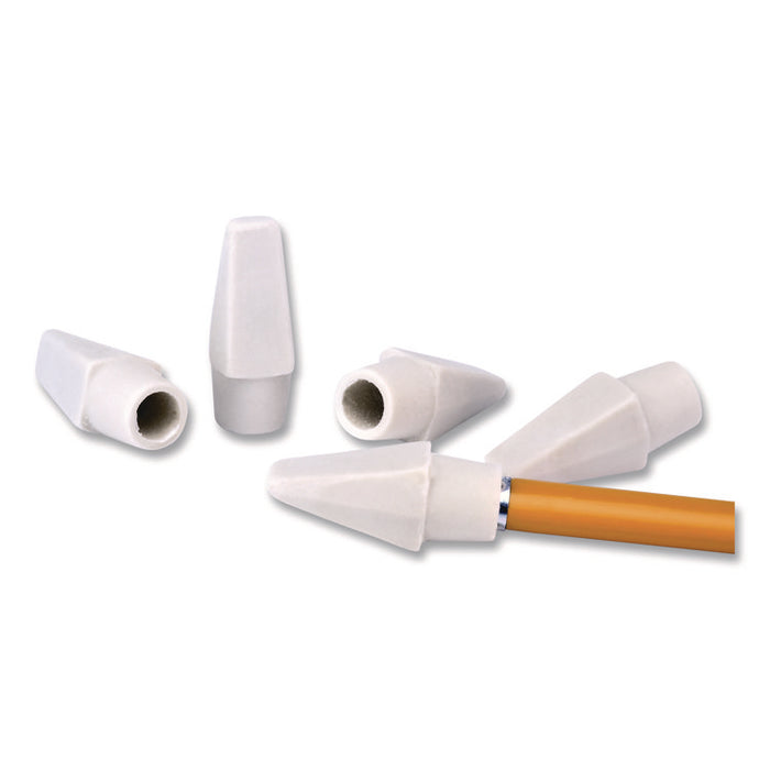 Professional Hi-Polymer Oversized Pencil Cap Erasers, For Pencil Marks, White, 10/Pack