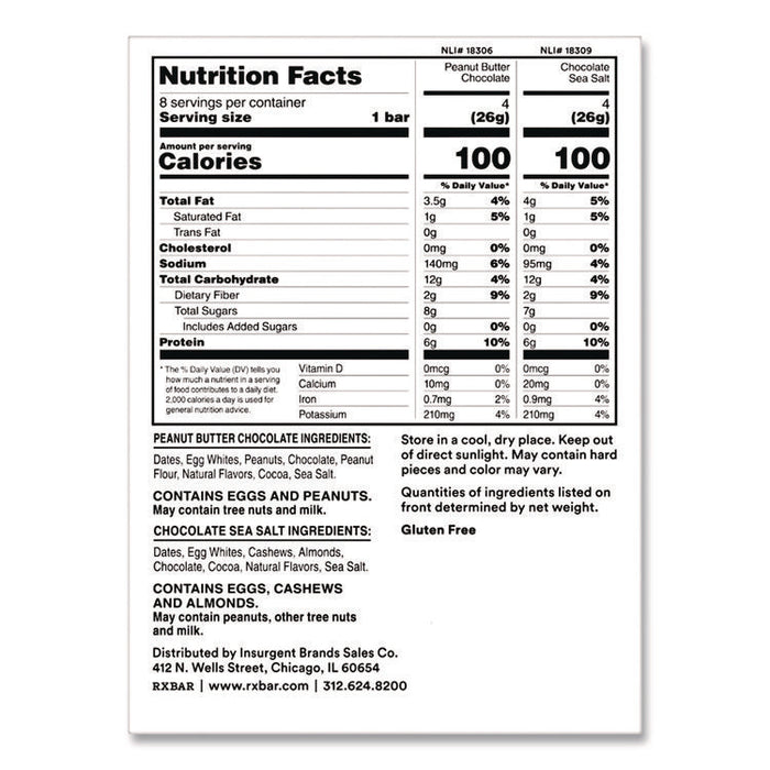 Minis Protein Bars, Chocolate Sea Salt and Peanut Butter Chocolate, 0.9 oz Bar, 8/Box
