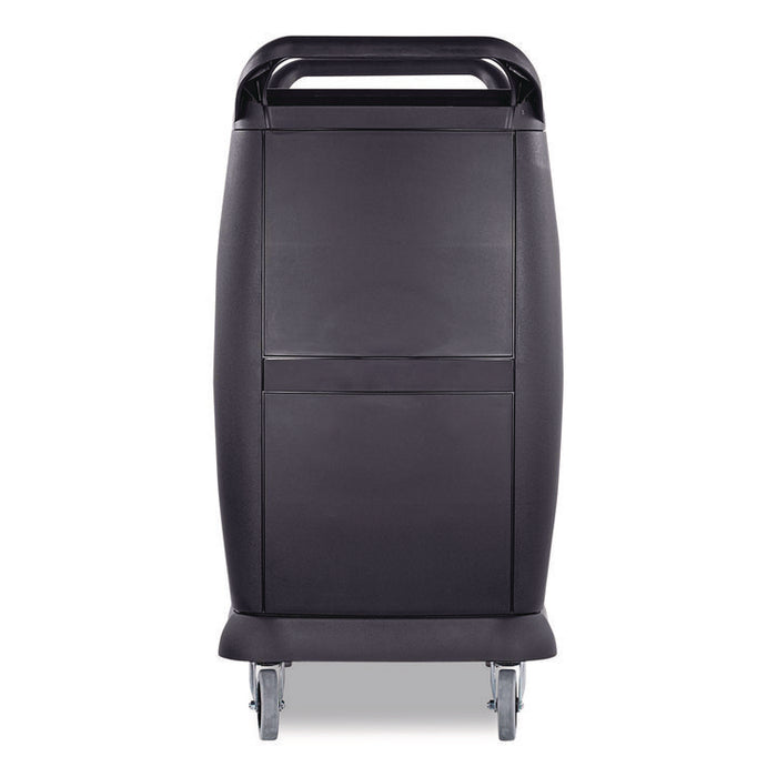 Bussing Cart, Plastic, 3 Shelves, 300 lb Capacity, 18 x 36.25 x 38, Black