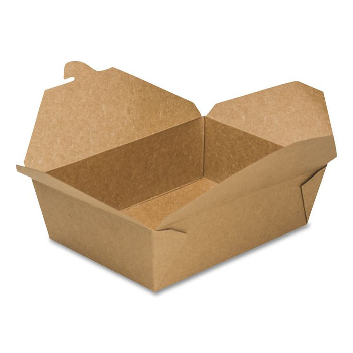 Reclosable Kraft Take-Out Box, 76 oz, 8.58 x 6.28 x 2.4, Brown, Paper, 200/Carton
