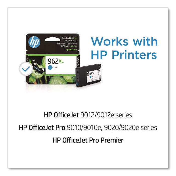 HP 962XL, (3JA00AN) High-Yield Cyan Original Ink Cartridge