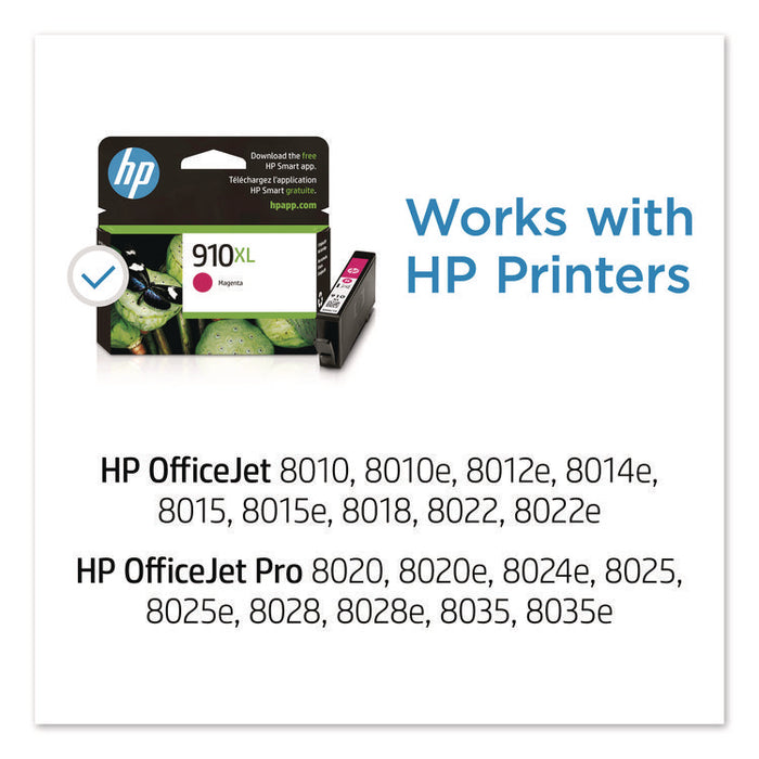 HP 910XL, (3YL63AN) High-Yield Magenta Original Ink Cartridge
