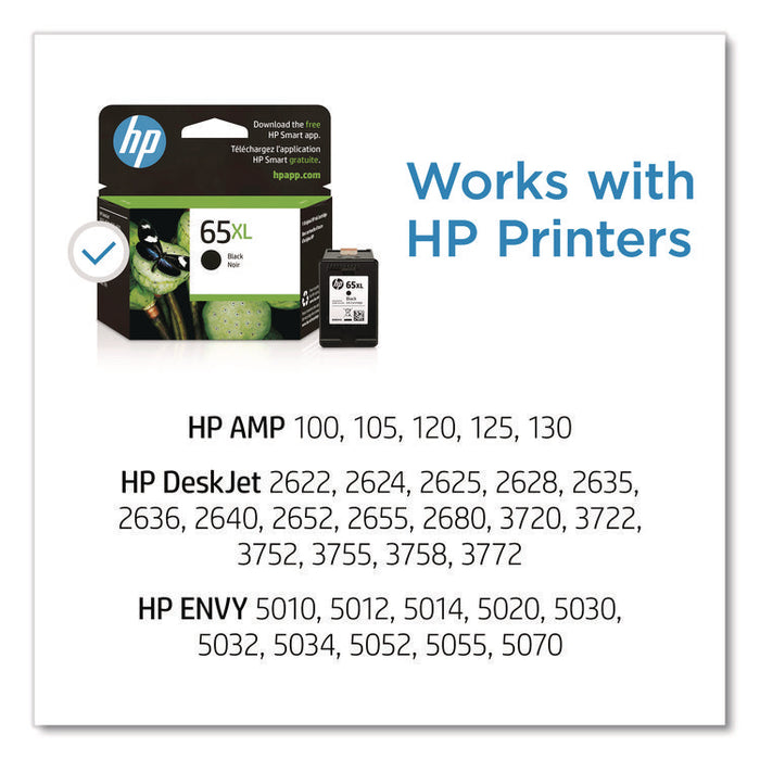 HP 65XL, (N9K04AN) High-Yield Black Original Ink Cartridge