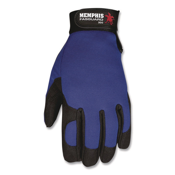 Clarino Synthetic Leather Palm Mechanics Gloves, X-Large, Blue/Black, Pair