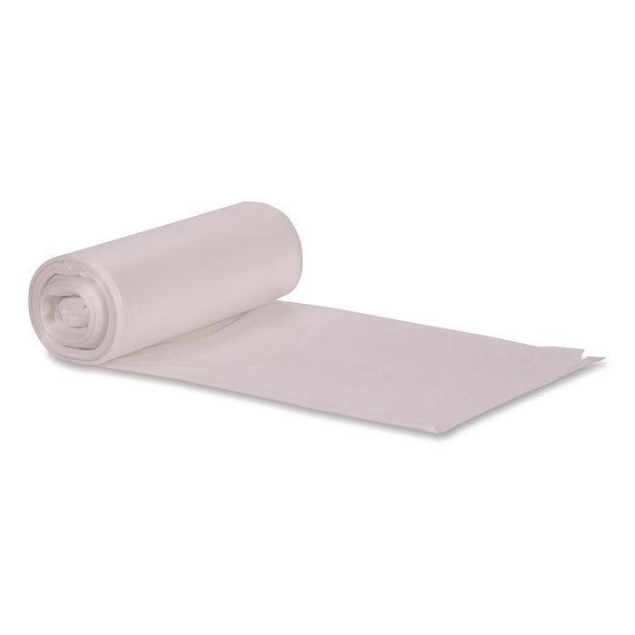 High-Density Waste Can Liners, 45 gal, 22 mic, 40" x 48", Natural, 25 Bags/Roll, 6 Rolls/Carton