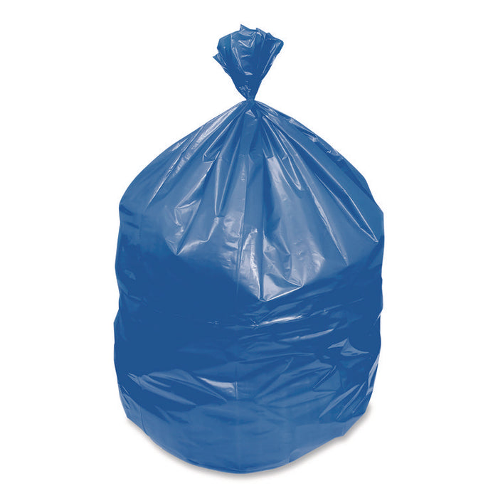 Linear Low-Density Can Liners for Recyclable Waste, 45 gal, 1.3 mil, 40" x 46", Blue, Flat Pack, 100/Carton